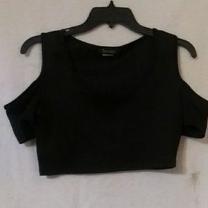 Black Chop Top Off Shoulder shelves